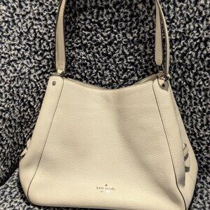 KATE SPADE NEW YORK LEILA LEATHER MEDIUM TOTE SHOULDER BAG Moonlight